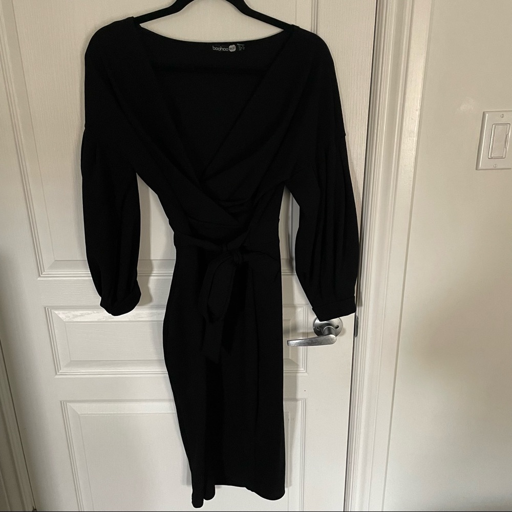 Off shoulder black tight dress